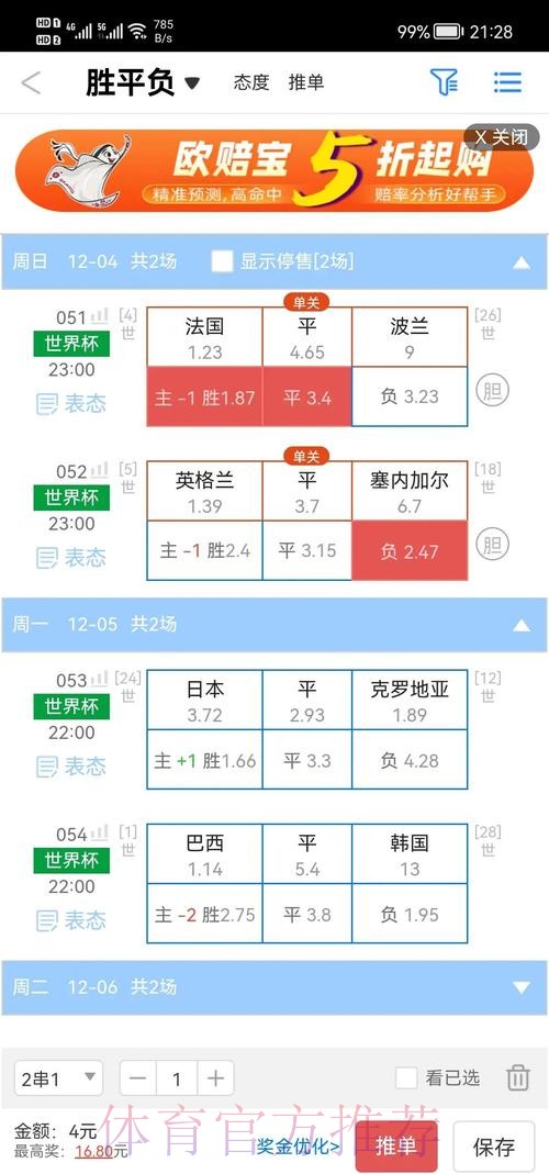 世界杯盘口平台官方推荐与分析